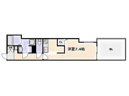 ADVANCE OSAKA LUORE DC アドバンス大阪ルオーレ(ワンルーム/2階)の間取り写真