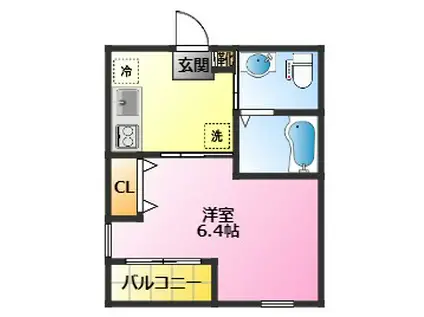 ハーミットクラブハウスMOM CHOU CHOU(1K/3階)の間取り写真