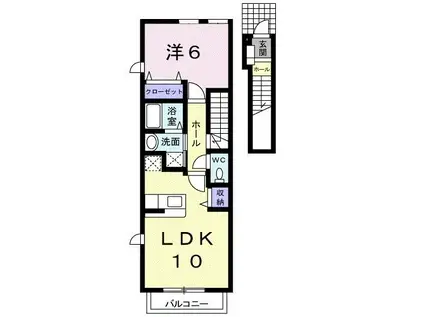 VILLASUNLIT(1LDK/2階)の間取り写真