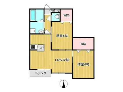 RUSCELLO SENA(2LDK/1階)の間取り写真