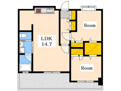 STAGE(2LDK/4階)の間取り写真
