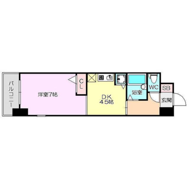 ノルデンハイム東三国(1DK/11階)の間取り写真