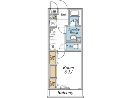 ウインドヒル川口(1K/2階)の間取り写真
