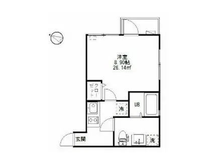 アーバンステージ池上B(1K/2階)の間取り写真