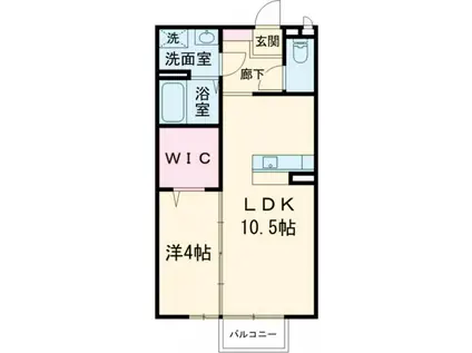 メゾン・ド・フルールE(1LDK/2階)の間取り写真