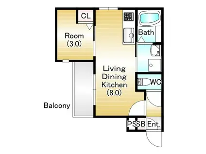 シエーナ明石(1LDK/1階)の間取り写真