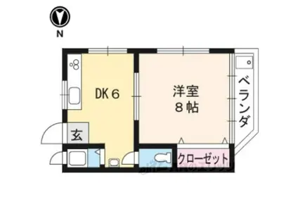 ヴィラ北白川(1DK/3階)の間取り写真