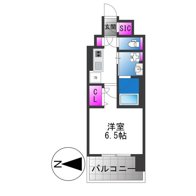 レオンヴァリエ長堀通(1K/3階)の間取り写真