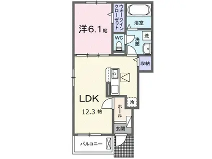 グリーン ローリエ(1LDK/1階)の間取り写真