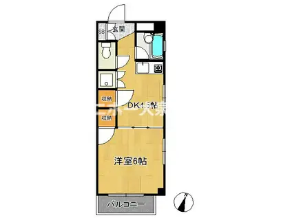PARK K-1(1DK/3階)の間取り写真