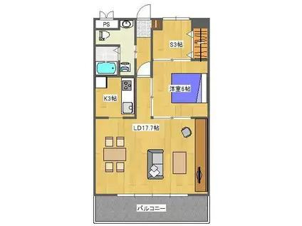 YOUZON桜坂(1LDK/5階)の間取り写真