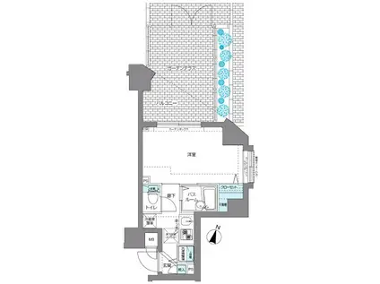 フェニックス練馬弐番館(1K/1階)の間取り写真