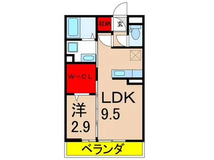 グランテラス上郷(1LDK/1階)の間取り写真