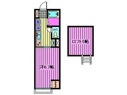 フェリス・ハイツ(1K/1階)の間取り写真