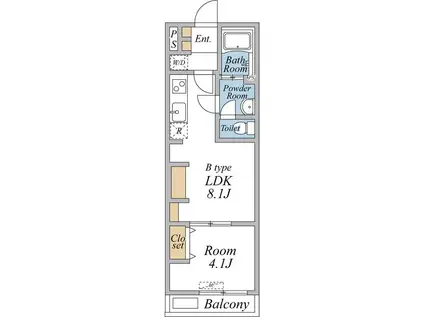 リブリ・足立区加平(1LDK/3階)の間取り写真