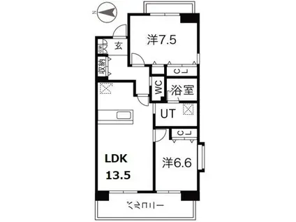 アクティ目黒駅前2号棟 2(2LDK/8階)の間取り写真