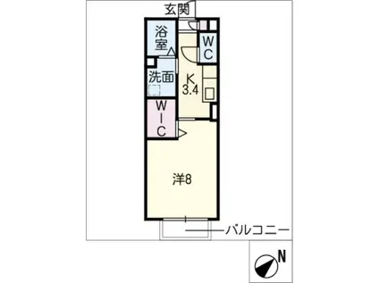 セジュール福地(1K/2階)の間取り写真