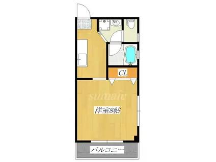 エリアGO(1K/3階)の間取り写真