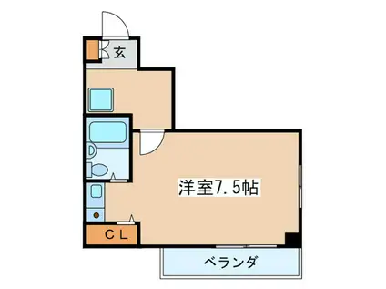 アプリコット・ハウス(ワンルーム/2階)の間取り写真