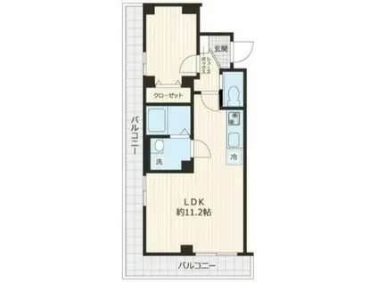 ソラーナ(1LDK/4階)の間取り写真