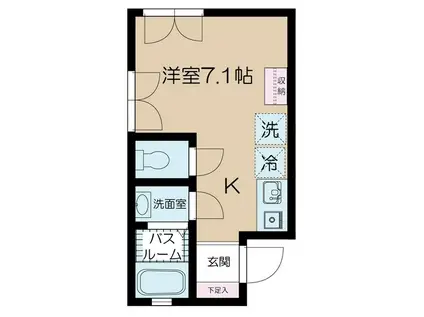 ヒルトップ代々木上原(ワンルーム/3階)の間取り写真