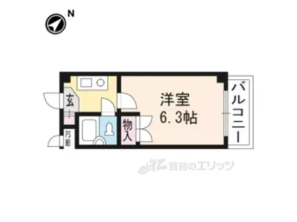 プランドール瀬田(1K/5階)の間取り写真