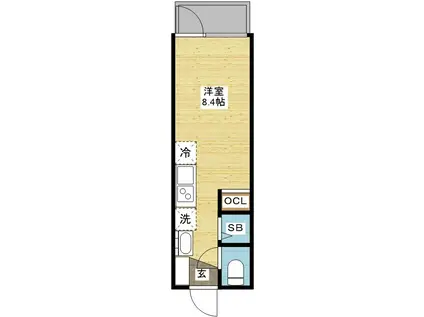 デ・クメール赤迫(ワンルーム/3階)の間取り写真