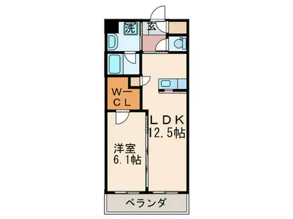 ウイングス八幡駅前(1LDK/9階)の間取り写真