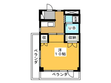 境川マンション(1K/3階)の間取り写真