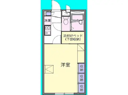 ASAMA(1K/1階)の間取り写真