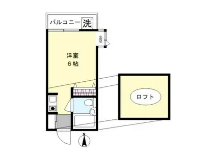 グリーンハイムK1(ワンルーム/2階)の間取り写真