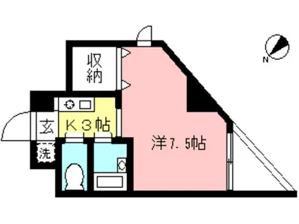 サン-OKABE8(1K/3階)の間取り写真