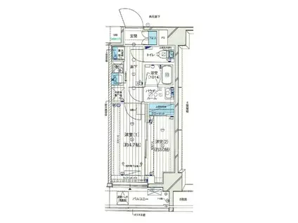 ジェノヴィア小村井(1DK/9階)の間取り写真