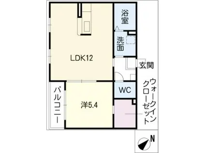 ハッピー タイム(1LDK/2階)の間取り写真