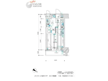 メインステージ川崎VIエグザ(1K/5階)の間取り写真