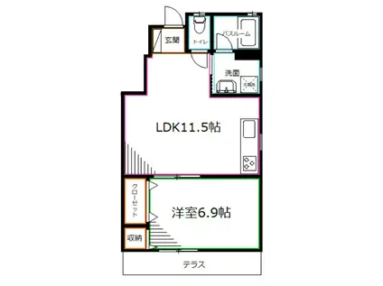 ST.ノース(1LDK/1階)の間取り写真