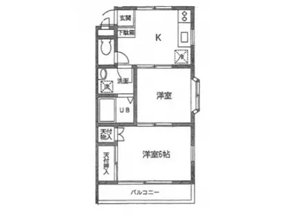 エステート秋(2K/2階)の間取り写真