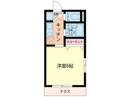 シャルム富士見台(1K/1階)の間取り写真