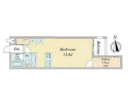 プライマル下北沢代沢(ワンルーム/4階)の間取り写真
