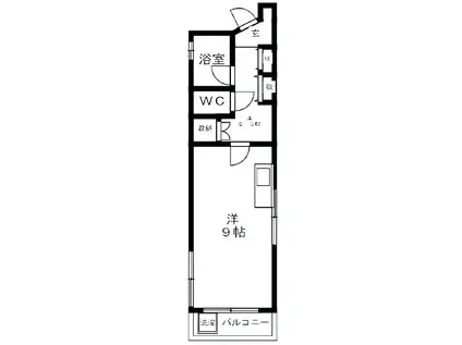 パルテノン飛鳥アネックス(ワンルーム/3階)の間取り写真