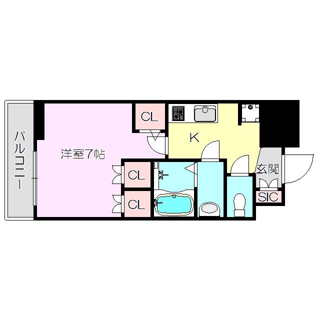 アルティザ淡路駅東(1K/13階)の間取り写真