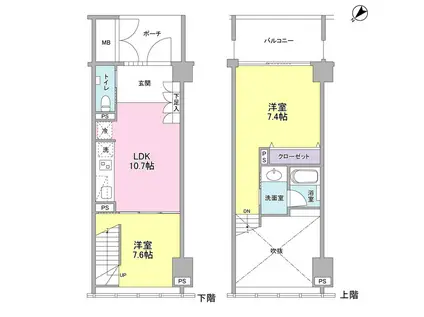 ラフィーヌ銀座(2LDK/11階)の間取り写真