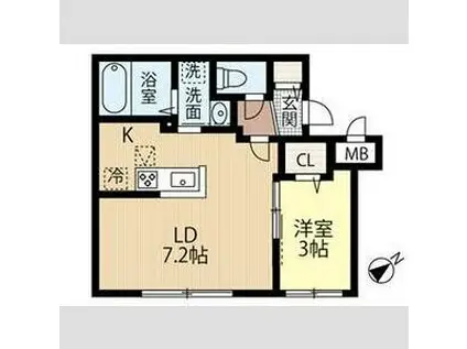 LIGARE TOYOHIRA(1LDK/2階)の間取り写真