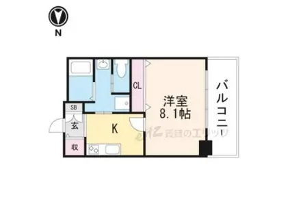 クレール南茨木(1K/3階)の間取り写真