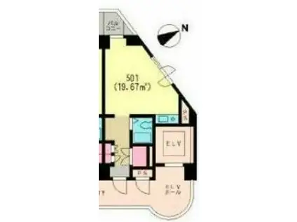 ムサシ新城ビル(ワンルーム/6階)の間取り写真