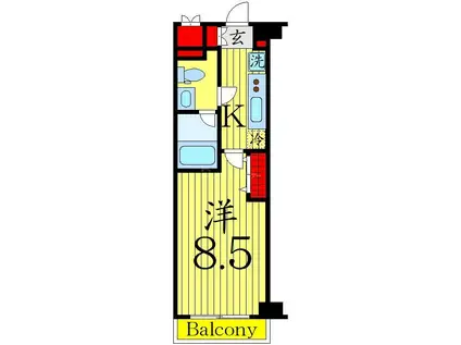 RELUXIA綾瀬(1K/5階)の間取り写真