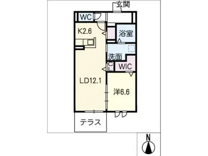 コンフォート相生山(1LDK/1階)の間取り写真