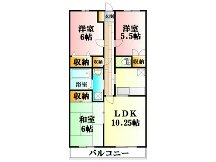 若宮ビル(3LDK/3階)の間取り写真