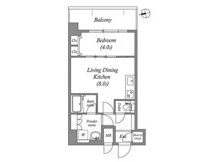 スプランディッドVII(1LDK/8階)の間取り写真