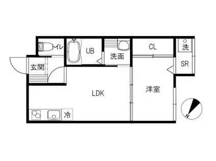 ANGERS(1LDK/1階)の間取り写真